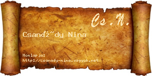 Csanády Nina névjegykártya